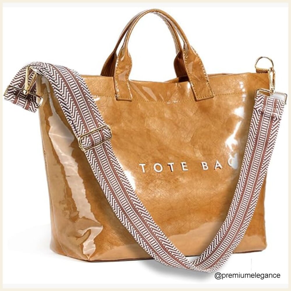 Large Pvc Tote Bag With Letters Print, Hobo Style, Clear Shopping Bag